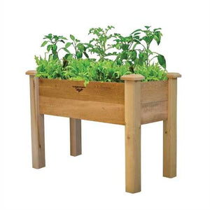 Raised Garden Bed Planter Box in Solid Cedar Wood in Natural Finish - 34-inch