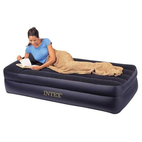 Image of Twin Pillow Rest Raised Air Mattress with Built-in Air Bed Pump