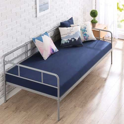 Image of Twin size Modern Grey Metal Daybed Frame with Sturdy Steel Support Slats