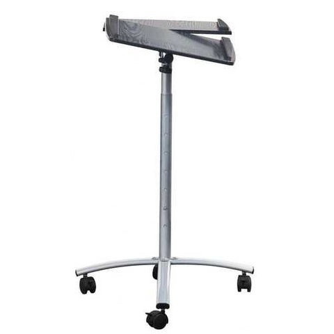 Image of Adjustable Laptop Computer Cart Desk Stand in Graphite Wood Grain