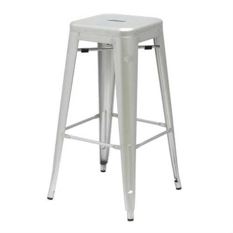 Image of Modern Stacking Bar Stool in Gunmetal Galvanized Steel Stackable Indoor Outdoor Barstool