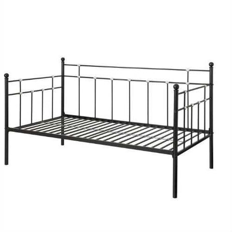 Image of Twin size Black Metal Daybed with Chrome Detailing