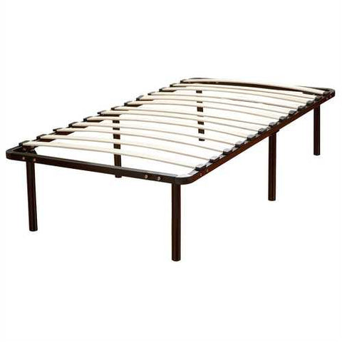 Image of Twin size Metal Platform Bed Frame with Wooden Slats