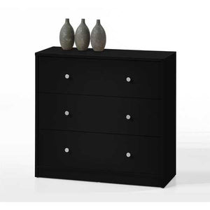 Contemporary 3-Drawer Chest in Black - Made in Denmark