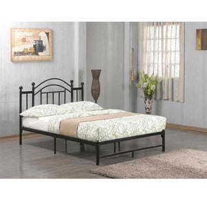 Twin size Black Metal Platform Bed Frame with Arched Headboard