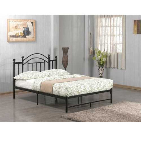 Image of Twin size Black Metal Platform Bed Frame with Arched Headboard