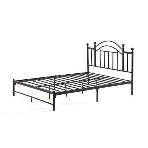 Image of Twin size Black Metal Platform Bed Frame with Arched Headboard