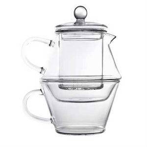 3-Piece Glass Teapot Set with Infuser and Tea Cup