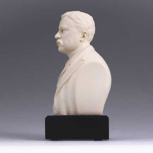 6-inch High Theodore Roosevelt Bust Statue Sculpture in White