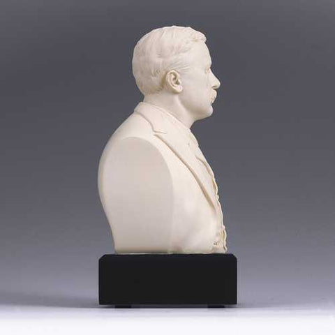 Image of 6-inch High Theodore Roosevelt Bust Statue Sculpture in White