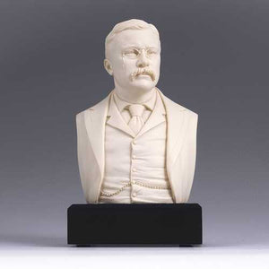 6-inch High Theodore Roosevelt Bust Statue Sculpture in White