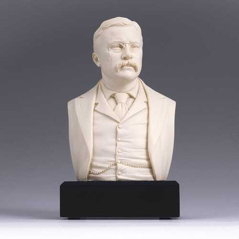 Image of 6-inch High Theodore Roosevelt Bust Statue Sculpture in White