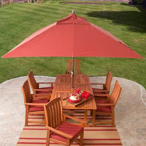 Image of 8 x 11-Ft Rectangle Patio Umbrella with Red Orange Terracotta Canopy Shade