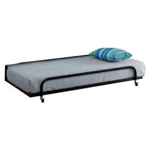 Twin size Roll Out Trundle Bed Frame in Black Metal