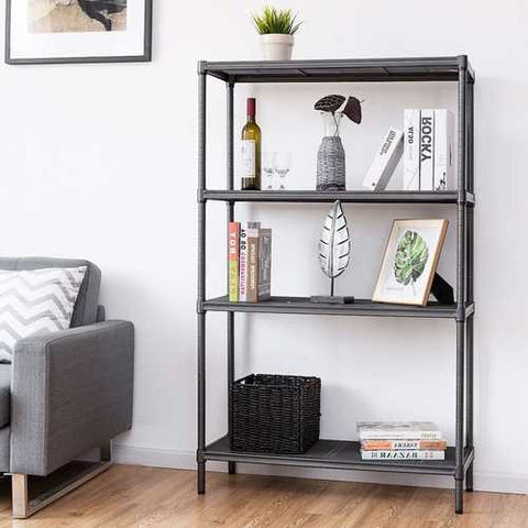 Image of Heavy Duty Steel Mesh 4-Shelf Storage Organizer Shelving Unit