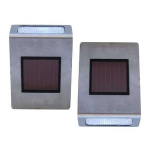 Pack of 2 Stainless Steel Wall Mounted Solar LED Lights