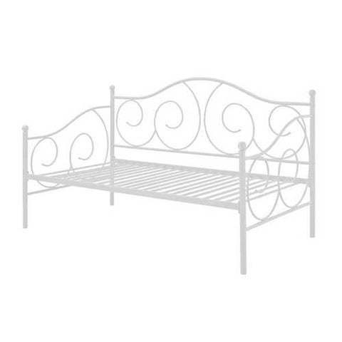 Image of Twin size White Metal Daybed with Scrolling Final Detailing - 600 lb Weight Limit