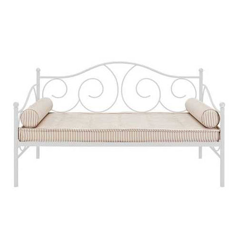 Image of Twin size White Metal Daybed with Scrolling Final Detailing - 600 lb Weight Limit