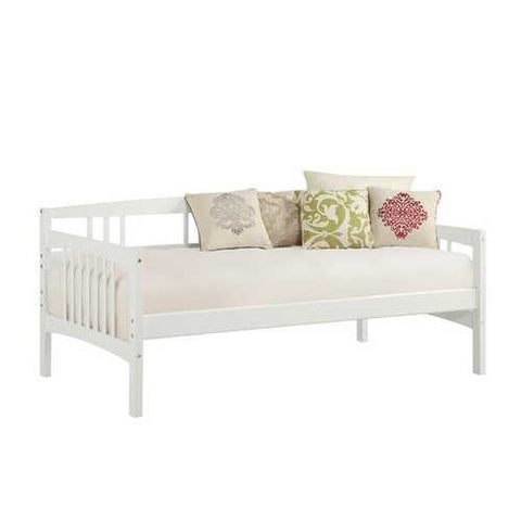 Image of Twin size Traditional Pine Wood Day Bed Frame in White Finish