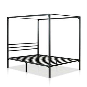 Twin size Modern Black Metal Canopy Bed Frame