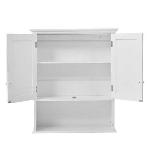 Image of White Wall Mount Bathroom Cabinet with Storage Shelf