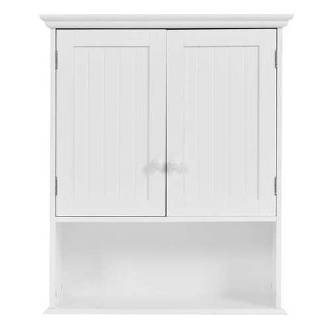 Image of White Wall Mount Bathroom Cabinet with Storage Shelf