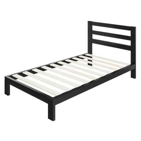 Image of Twin size Modern Metal Platform Bed Frame with Headboard And Wood Support Slats