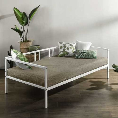 Image of Twin size Sturdy Metal Daybed Frame in White Finish