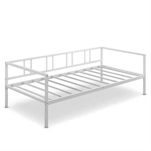 Image of Twin size Sturdy Metal Daybed Frame in White Finish