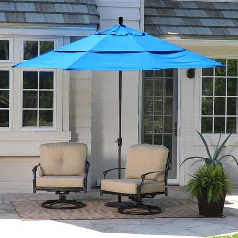 Image of 11-Ft Tilting Patio Umbrella with Pacific Blue Canopy Shade