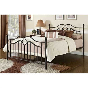 Full size Modern Classic Metal Bed Frame in Brushed Bronze Finish with Headboard and Footboard