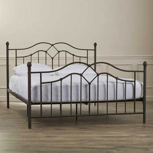 Full size Modern Classic Metal Bed Frame in Brushed Bronze Finish with Headboard and Footboard