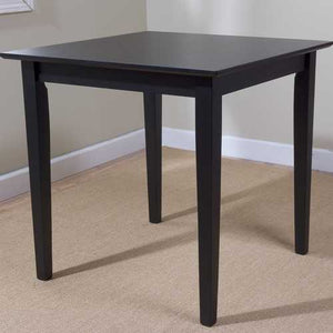 Black Square Wood Dining Table Contemporary Style w/ Shaker Legs