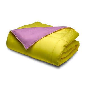 Full/Queen size 3-Piece Purple/Yellow Microfiber Comforter Set with 2 Shams