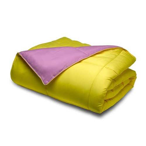 Image of Full/Queen size 3-Piece Purple/Yellow Microfiber Comforter Set with 2 Shams