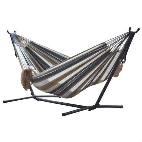 Image of Desert Moon Pattern Cotton Hammock with 9-FT Steel Stand