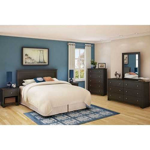 Dark Brown Chocolate Woof Finish 5-Drawer Bedroom Chest of Drawers with Metal Knobs