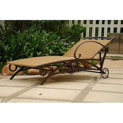 Image of Resin Wicker / Steel Multi-Position Chaise Lounge Chair Recliner