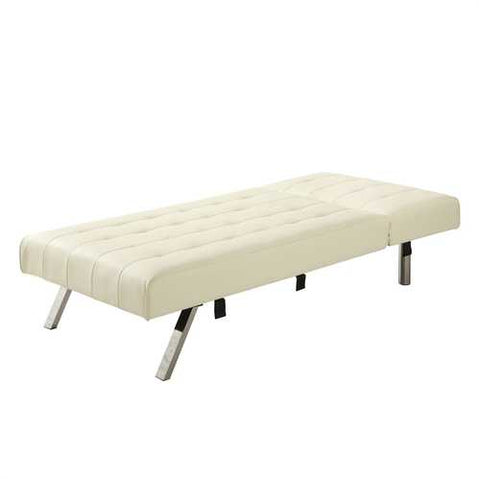 Image of Vanilla Chaise Lounge Sleeper Bed with Contemporary Chrome Legs