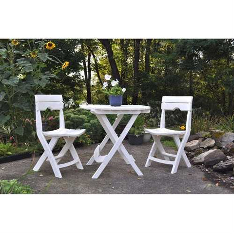 Image of 3-Piece Folding Outdoor Patio Furniture Bistro Set in White