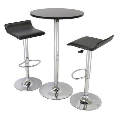 Image of 3 Piece Modern Dining Set with Bistro Table and Two Stools