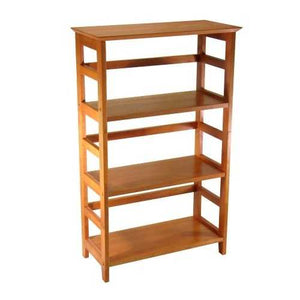 4-Tier Book-shelf Wood Bookcase in Honey Finish