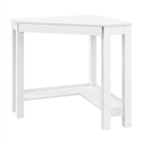 Image of Simple Modern Classic Corner Laptop Desk with Drawer in White