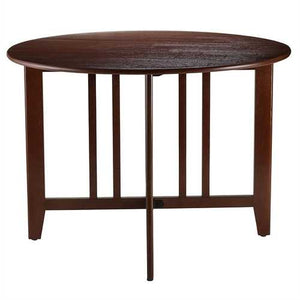 Mission Style Round 42-inch Double Drop Leaf Dining Table