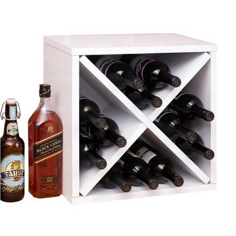 Image of 12-Bottle Stackable Wine Rack in White Wood Finish