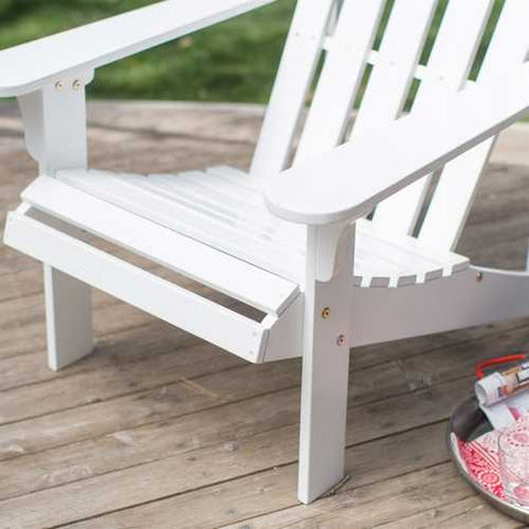 Image of White Wood Classic Adirondack Chair with Comfort Back Design