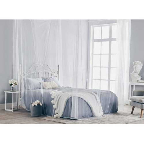 Image of White 4-Post Bed Netting Mosquito Net for Canopy Beds - Fits size Full Queen and King