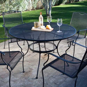 5-Piece Wrought Iron Patio Furniture Dining Set - Seats 4