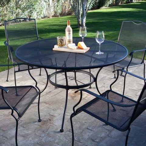 Image of 5-Piece Wrought Iron Patio Furniture Dining Set - Seats 4