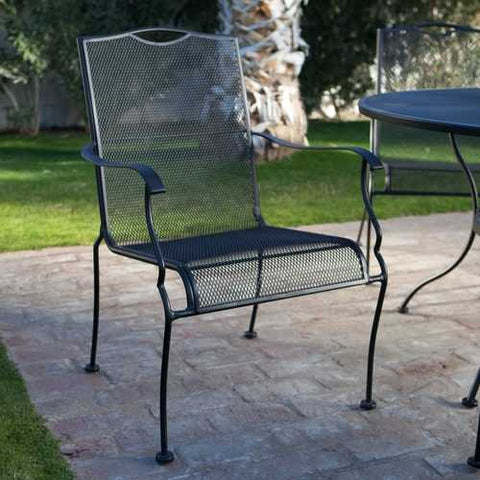 Image of 5-Piece Wrought Iron Patio Furniture Dining Set - Seats 4